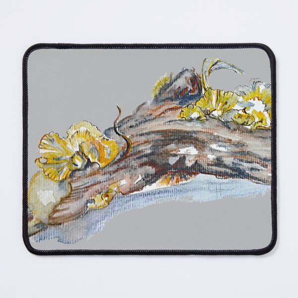 Item preview, Turkey neck fungus on stump watercolor designed and sold by Faerieglen.