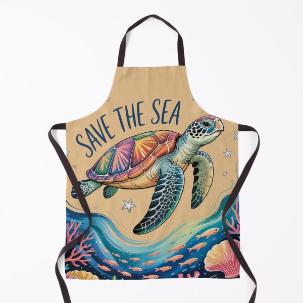 Item preview, Save The Sea - Colorful Sea Turtle Ocean Conservation Art designed and sold by KiraChie.