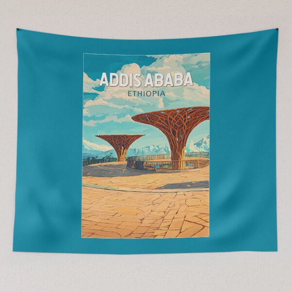 Item preview, Addis Ababa Ethiopia Travel Art Vintage designed and sold by KrisSidDesigns.