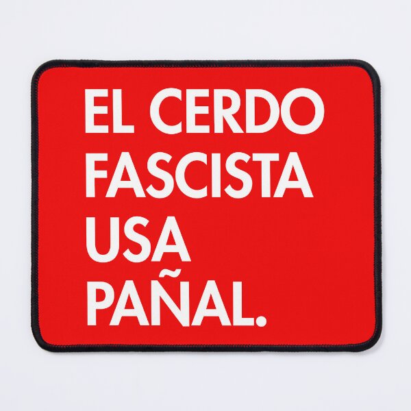 Item preview, The Fascist pig wears a diaper - in Spanish - El cerdo fascista usa pañal (F white text)) designed and sold by Thelittlelord.