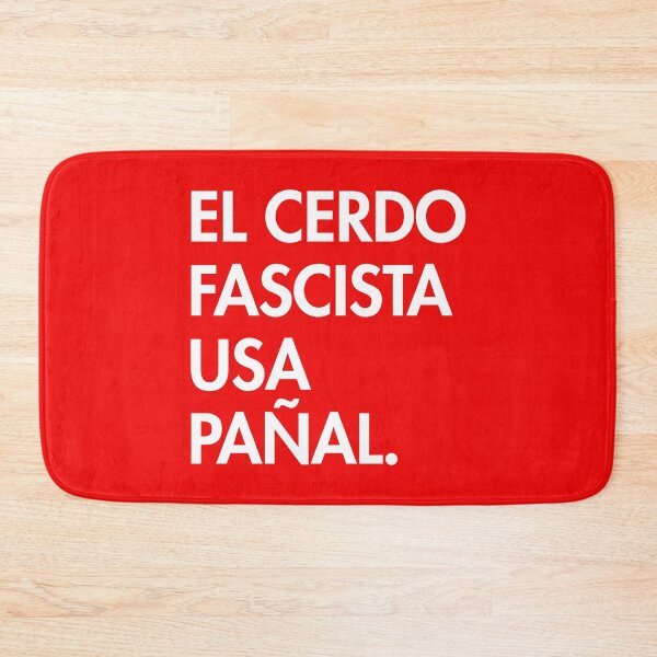 Item preview, The Fascist pig wears a diaper - in Spanish - El cerdo fascista usa pañal (F white text)) designed and sold by Thelittlelord.