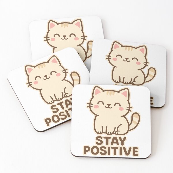 Item preview, Stay Positive Cute Kawaii Cat Sticker designed and sold by Sadia  Jannat.