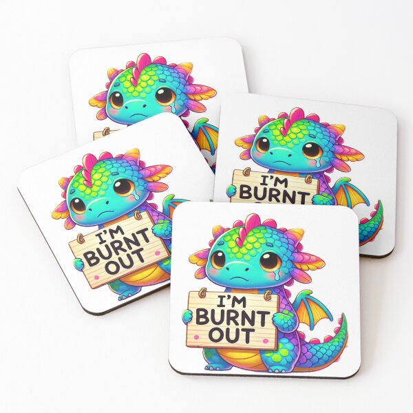 Item preview, Cute colorful burnt out dragon designed and sold by LanziShop.