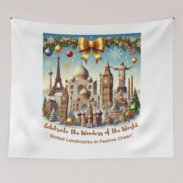 Item preview, Celebrate the Wonders of the World | Festive Global Landmarks Design designed and sold by PIXelayDesigns.