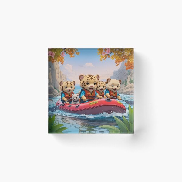 Item preview, Cute, Smiling Animals Go Rafting in Summer designed and sold by Pim-Crystal.