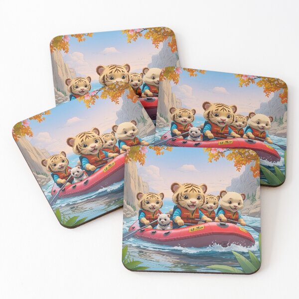 Item preview, Cute, Smiling Animals Go Rafting in Summer designed and sold by Pim-Crystal.