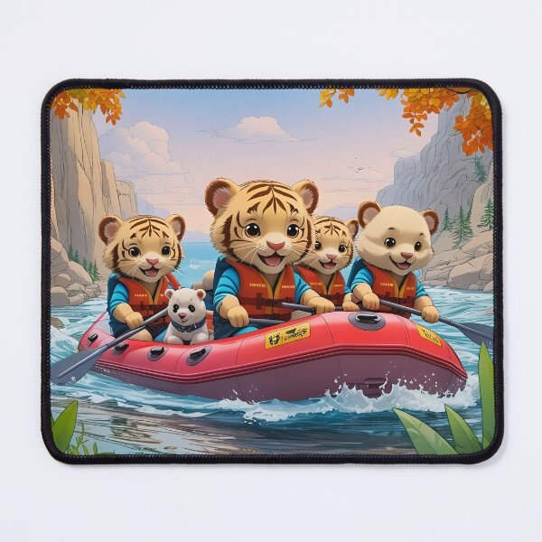 Item preview, Cute, Smiling Animals Go Rafting in Summer designed and sold by Pim-Crystal.