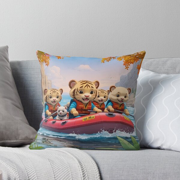 Item preview, Cute, Smiling Animals Go Rafting in Summer designed and sold by Pim-Crystal.