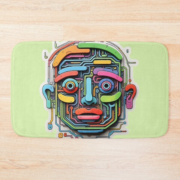 Item preview, "Playful AI Face: Modern Circuitry Pop Art" designed and sold by ONESTARTS ARTS.