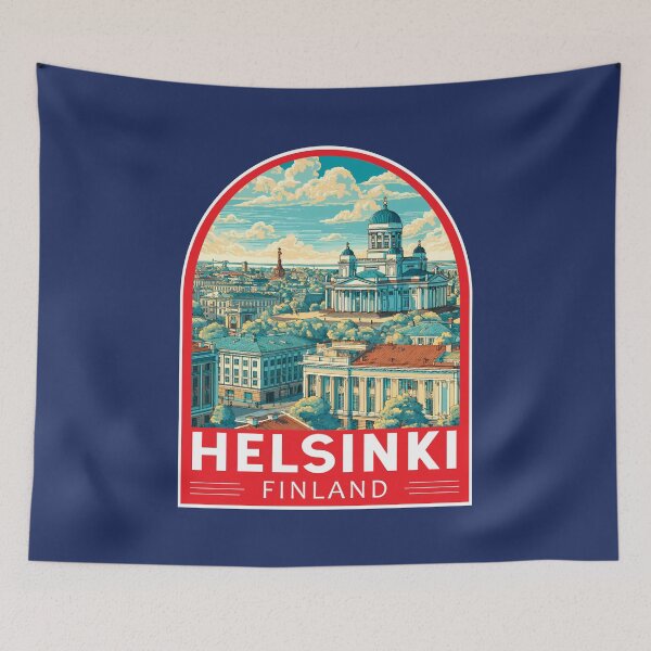 Item preview, Helsinki Finland Travel Art Emblem designed and sold by KrisSidDesigns.