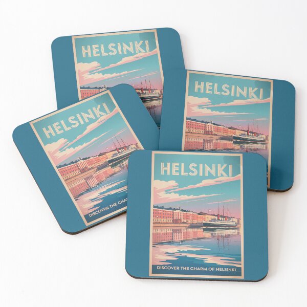 Item preview, Helsinki Finland Waterfront Travel Art Vintage designed and sold by KrisSidDesigns.