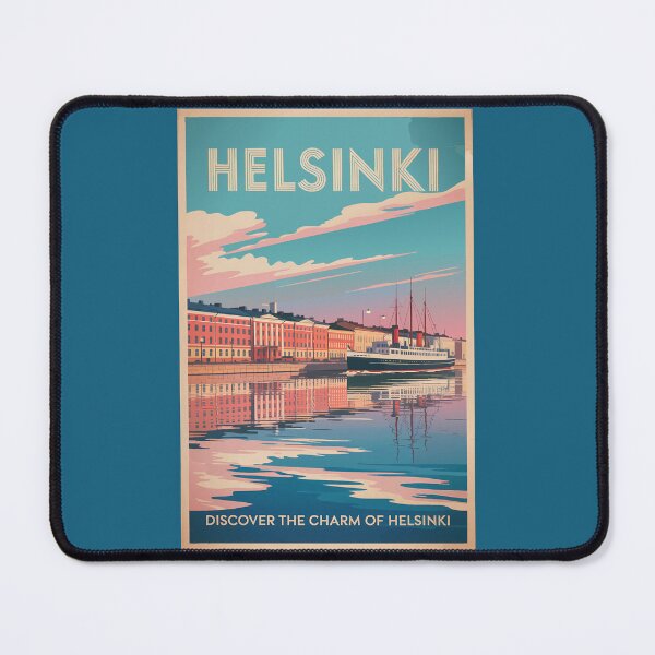 Item preview, Helsinki Finland Waterfront Travel Art Vintage designed and sold by KrisSidDesigns.