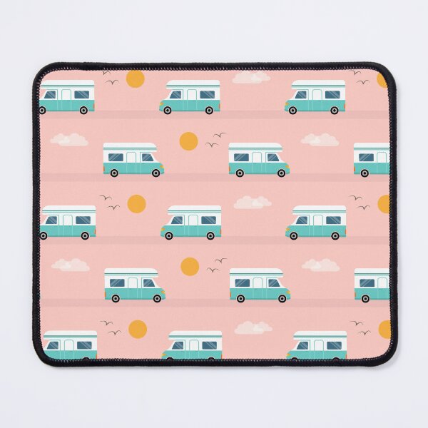 Item preview, Camper van pattern, pink designed and sold by MarleinWinter.