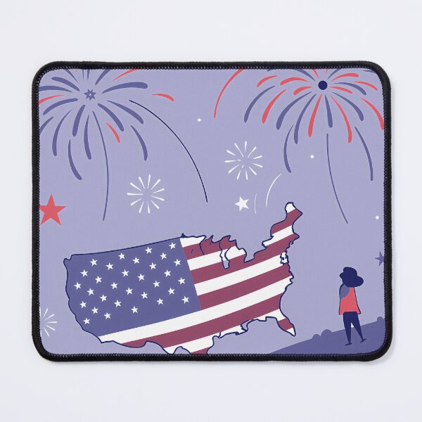 Item preview, USA Map Celebration with Fireworks Display designed and sold by ART ATTACK ZONE.