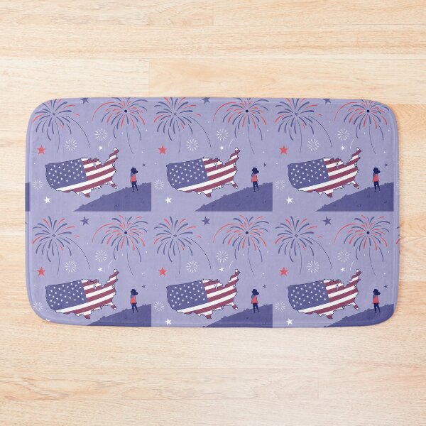Item preview, USA Map Celebration with Fireworks Display designed and sold by ART ATTACK ZONE.