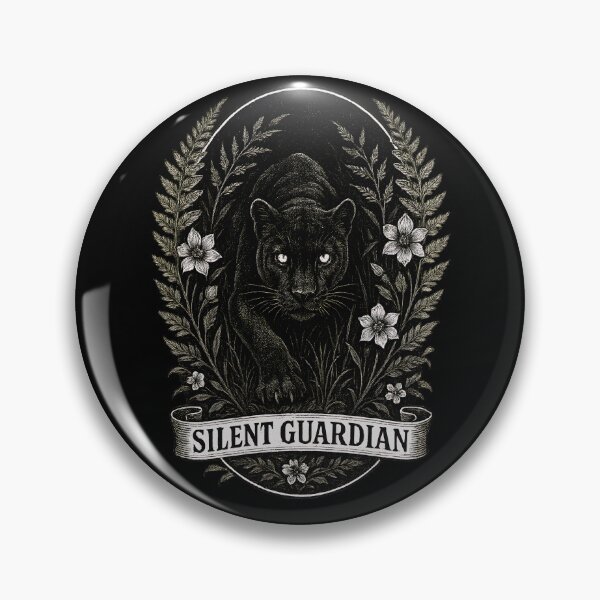 Item preview, Silent Guardian: Stealth Panther in Floral Frame Illustration designed and sold by Shoot-The-Moon.