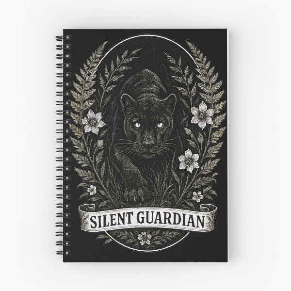 Item preview, Silent Guardian: Stealth Panther in Floral Frame Illustration designed and sold by Shoot-The-Moon.