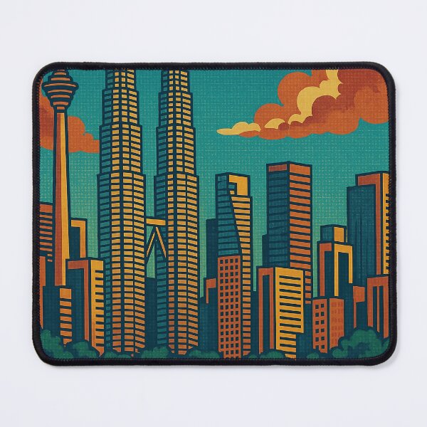 Item preview, Colorful Retro Pop Art Kuala Lumpur Poster | Vibrant Travel Wall Art | Malaysia Cityscape Print | KL Skyline Vintage Style | Urban Southeast Asia Art designed and sold by PaintedPixels01.