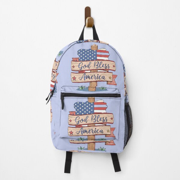 Item preview, Patriotic Sign God Bless America USA Red Blue designed and sold by ART ATTACK ZONE.