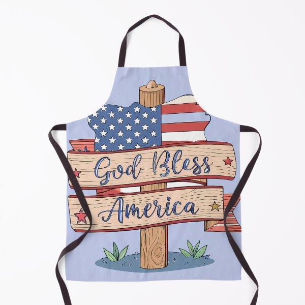 Item preview, Patriotic Sign God Bless America USA Red Blue designed and sold by ART ATTACK ZONE.