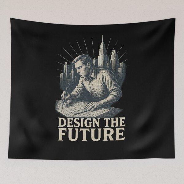 Item preview, Visionary Architect: Blueprint & Cityscape Future-Design Illustration designed and sold by Shoot-The-Moon.