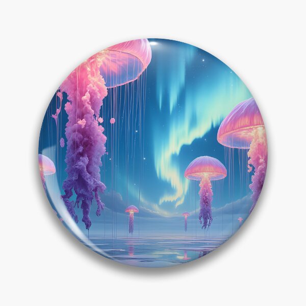 Item preview, Luminous Drift: Jellyfish Beneath the Northern Lights designed and sold by oanaunciuleanu.