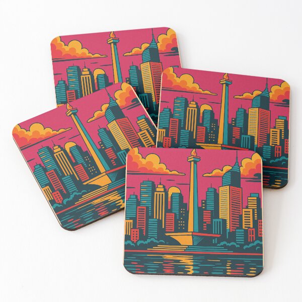 Item preview, Vibrant Retro Pop Art Poster of Jakarta | Colorful Indonesia Cityscape | Jakarta City View | Vintage Travel Wall Art | Pop Art Jakarta Skyline designed and sold by PaintedPixels01.