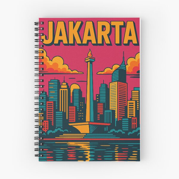 Item preview, Vibrant Retro Pop Art Poster of Jakarta | Colorful Indonesia Cityscape | Jakarta City View | Vintage Travel Wall Art | Pop Art Jakarta Skyline designed and sold by PaintedPixels01.