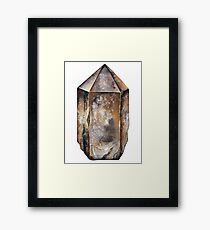 Smoky Quartz Watercolor crystal gem Framed Print