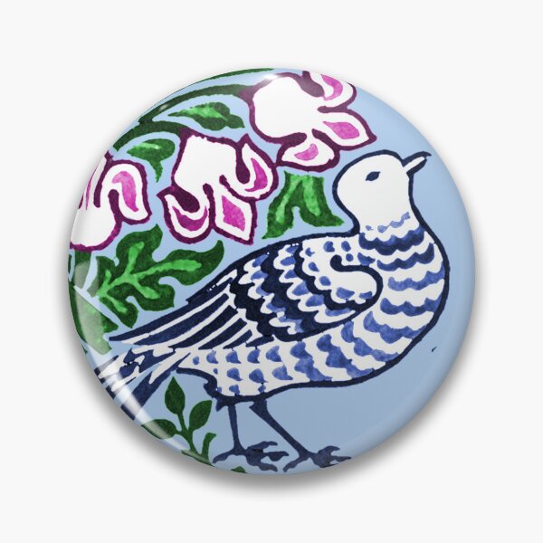 Item preview, William Morris Folk Art Birds Flowers Acorns designed and sold by Pixelchicken.