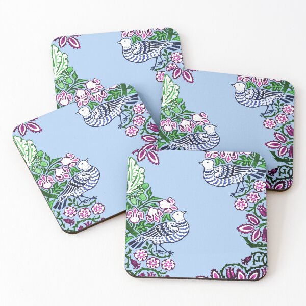 Item preview, William Morris Folk Art Birds Flowers Acorns designed and sold by Pixelchicken.