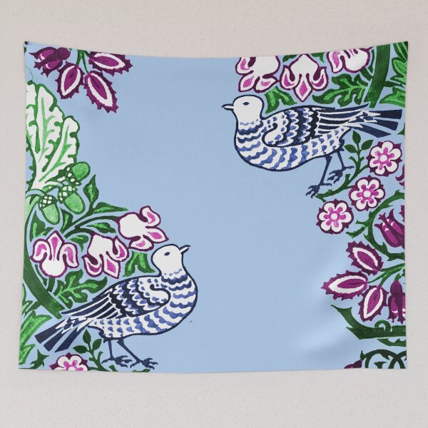Item preview, William Morris Folk Art Birds Flowers Acorns designed and sold by Pixelchicken.