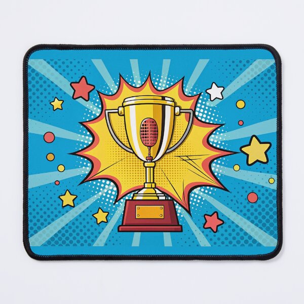Item preview, Pop art trophy podcast logo Colorful background in pop art retro comic style  designed and sold by elkuni.