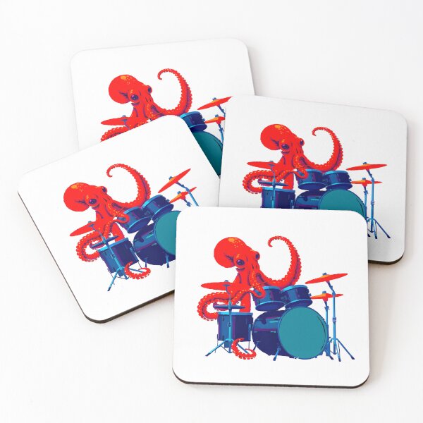 Item preview, Octopus on the drums – musical sea chaos designed and sold by SlatoMato.