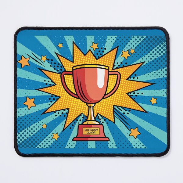 Item preview, Pop art trophy podcast logo Colorful background in pop art retro comic style designed and sold by elkuni.