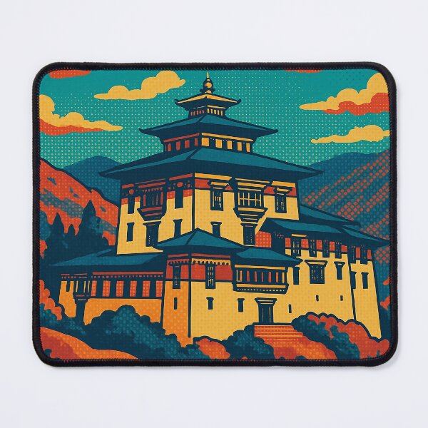 Item preview, Colorful Pop Art Paro Travel Poster | Bhutan Vintage Wall Art | Digital Retro Cityscape Print | Vibrant Himalayan Decor | Bold Bhutan Illustration designed and sold by PaintedPixels01.