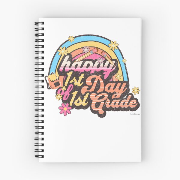 Item preview, groovy rainbow happy 1st Day of 1st Grade graphic great for first school year girl students, cute designed and sold by LuxeGraphix.