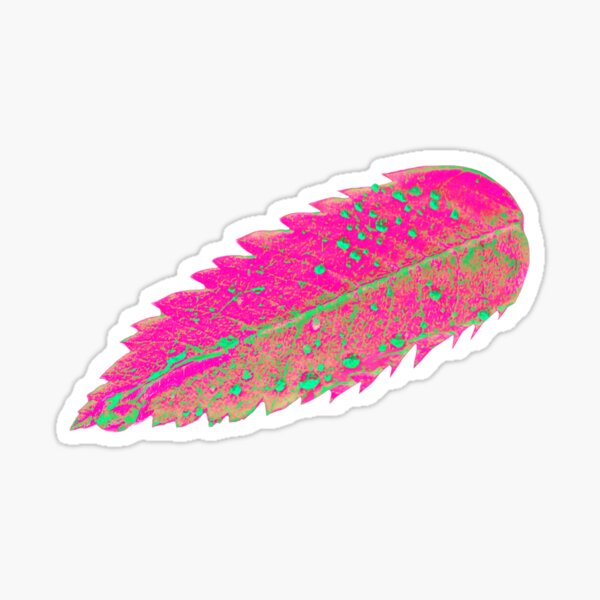 Electric Nature – Neon Leaf Pop Art Sticker