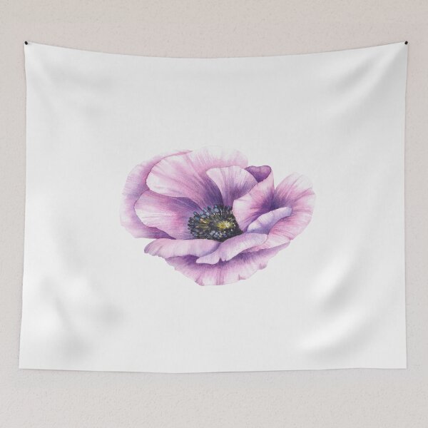 Item preview, Purple Anemone watercolor flowers. botanical hand drawn sketch. Violet blooming bud sticker designed and sold by BartolArt.