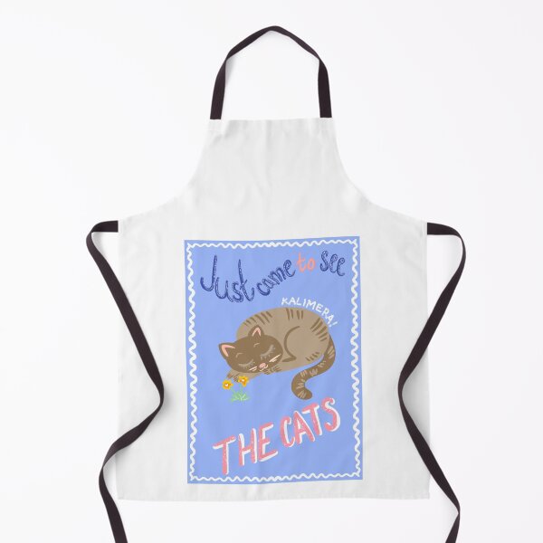 Item preview, Just Came to See the Cats – Cute Greek Cat Sticker with "Kalimera!" Chalk Lettering designed and sold by KaroLeenaDesign.