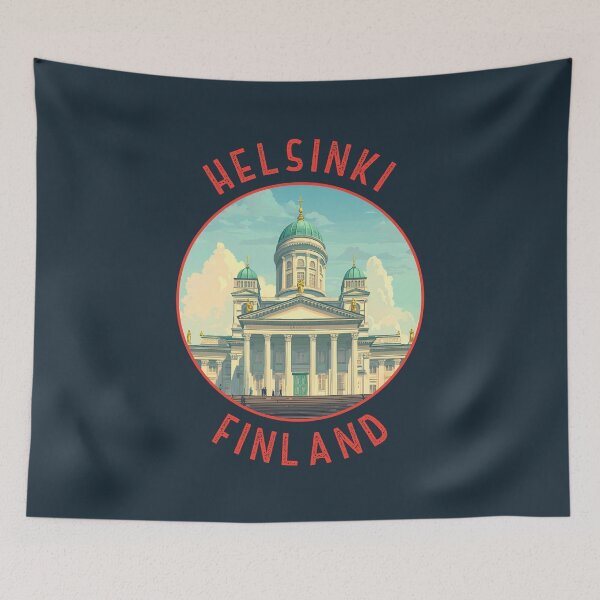 Item preview, Helsinki Finland Retro Distressed Circle designed and sold by KrisSidDesigns.