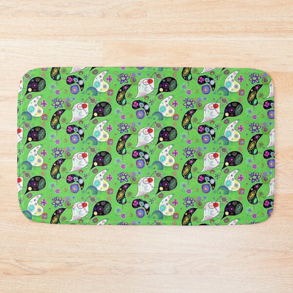 Item preview, Doodle art - Abstract of paisley shapes on lime green background  designed and sold by Dorothea Neumann.