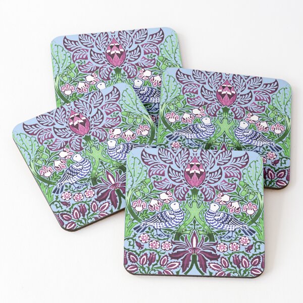 Item preview, William Morris Folk Art Birds Flowers Acorns designed and sold by Pixelchicken.