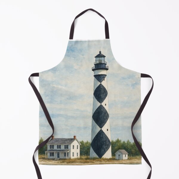 Item preview, Cape Lookout Lighthouse Watercolor designed and sold by Frog Level Treasures.