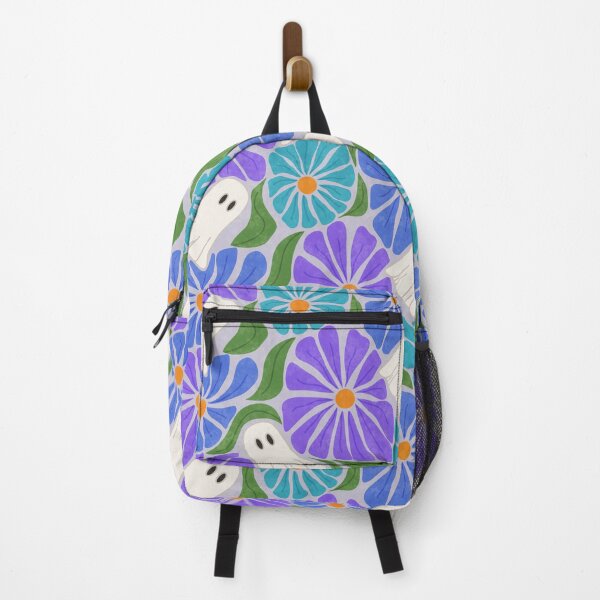 Item preview, Retro Halloween Ghosts and Cool Tone Wavy Colorful Florals Pattern designed and sold by GenAumonier.