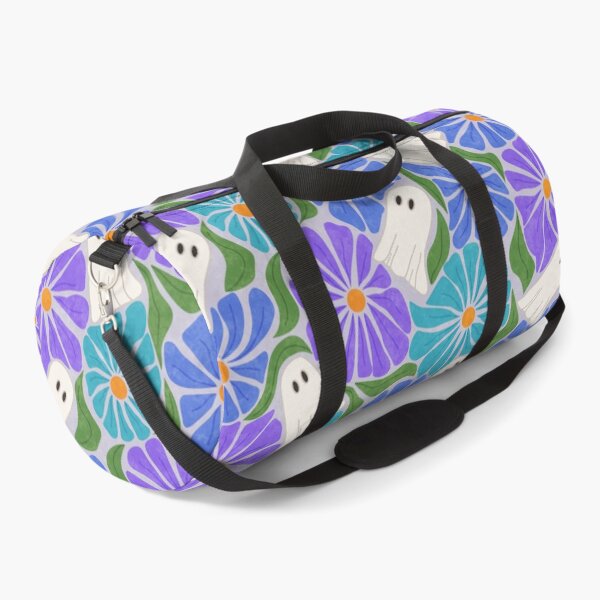 Item preview, Retro Halloween Ghosts and Cool Tone Wavy Colorful Florals Pattern designed and sold by GenAumonier.