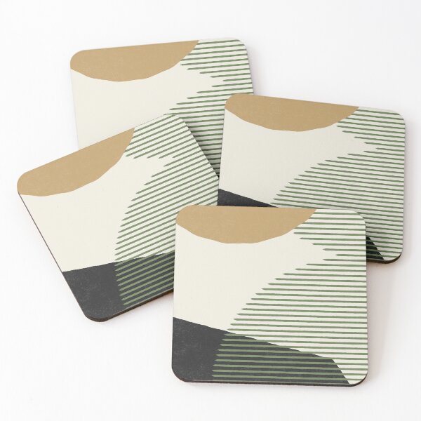 Item preview, Lines Colors Shapes - Gold Green Black designed and sold by moonlightprint.
