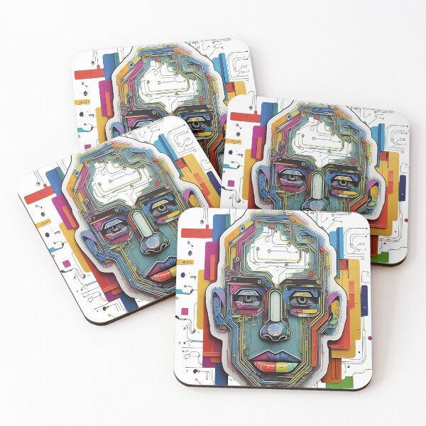 Item preview, "Neural Net Face: Fragmented Circuit Brain" designed and sold by ONESTARTS ARTS.