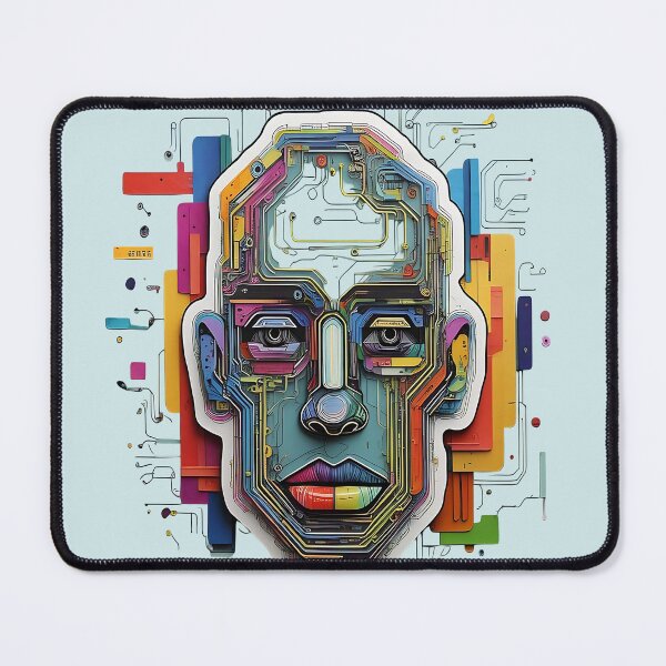Item preview, "Neural Net Face: Fragmented Circuit Brain" designed and sold by ONESTARTS ARTS.