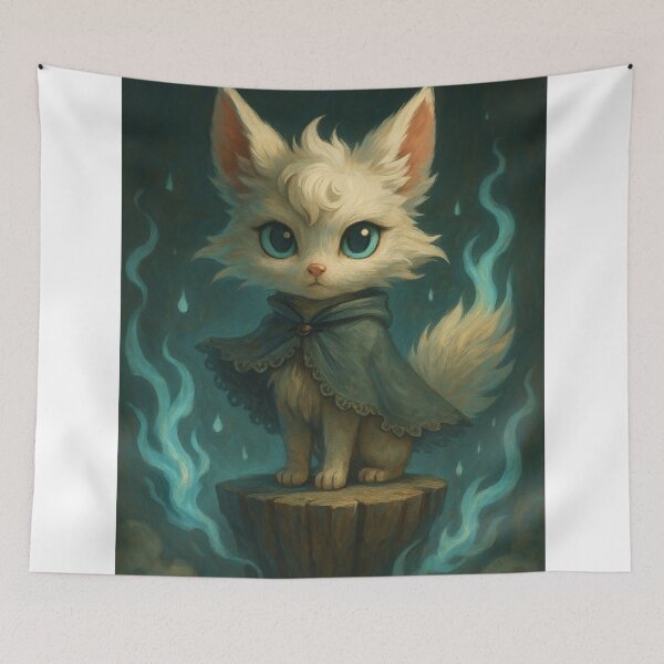 Item preview, Mystical Fantasy Fox – Ethereal Magical Creature with Blue Fire designed and sold by Doostod.